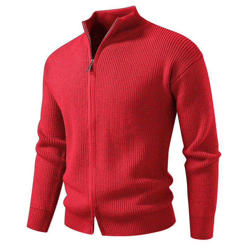 Men's cardigan with stand-up collar and zipper Skorter