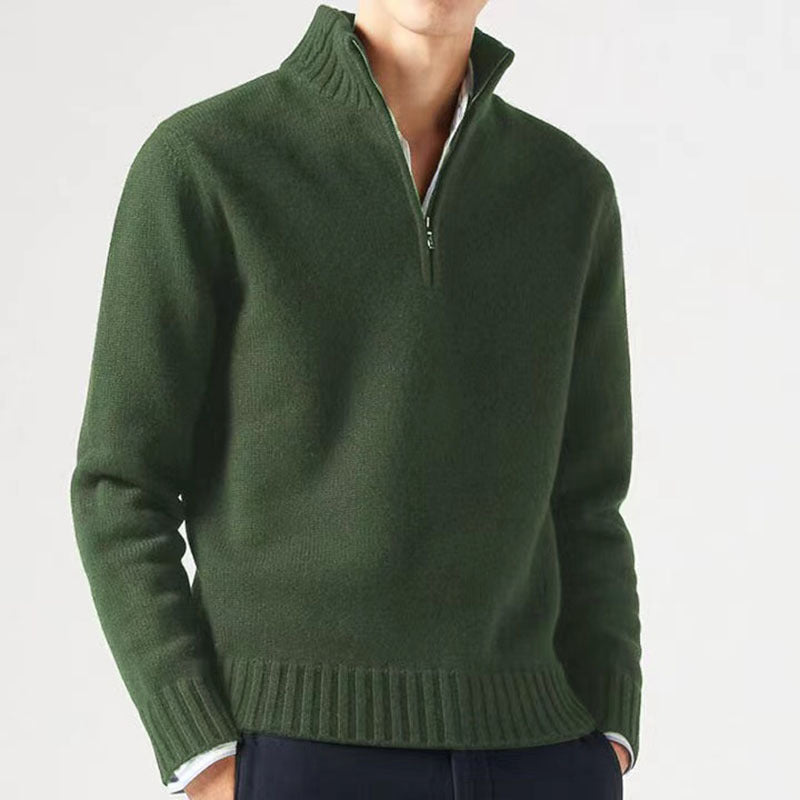 Men's sweater with high collar and modern zipper Skorter