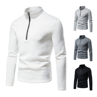 Men's sporty sweater with modern stand-up collar and practical zipper details Skorter