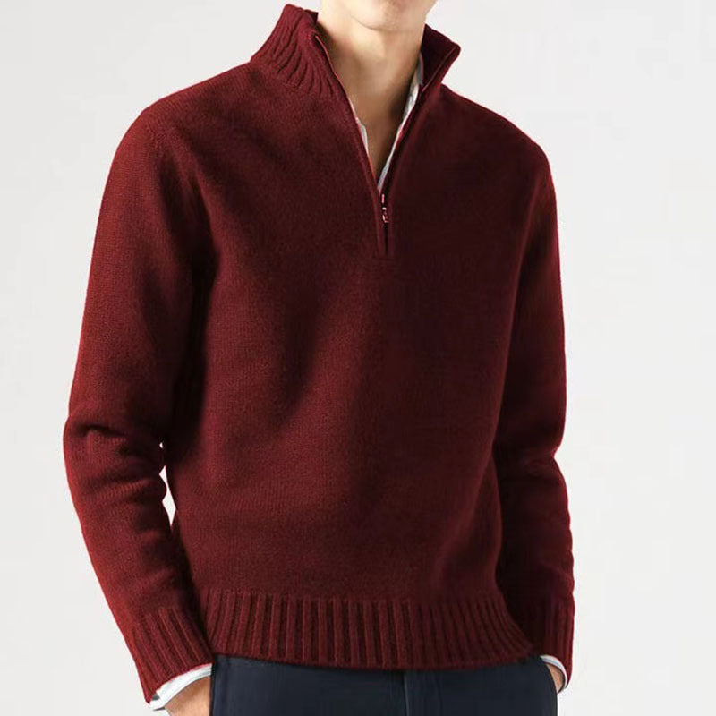 Men's sweater with high collar and modern zipper Skorter