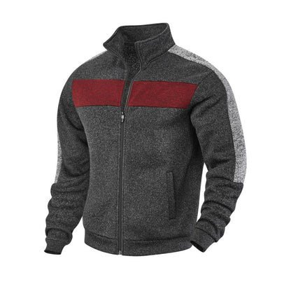 Men's sporty fleece jacket with high collar and reflective accents Skorter