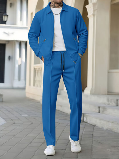 Men's Stylish Casual Pants and Jacket Set Skorter
