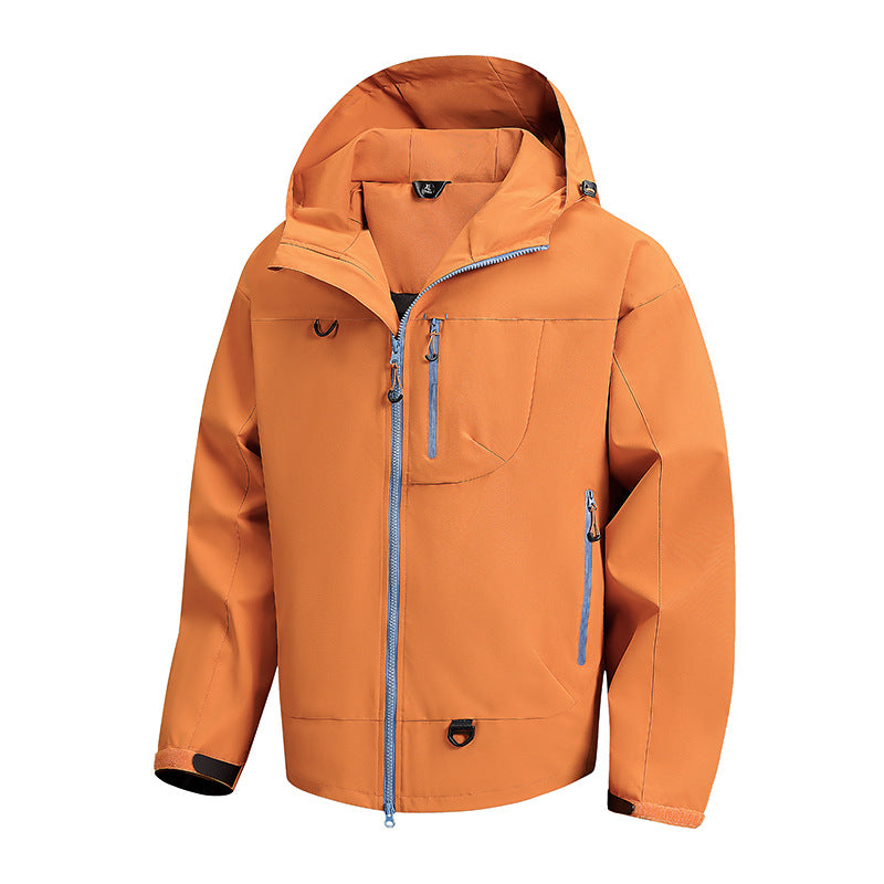 Men's technical outdoor jacket with waterproof fabric and adjustable hood system Skorter