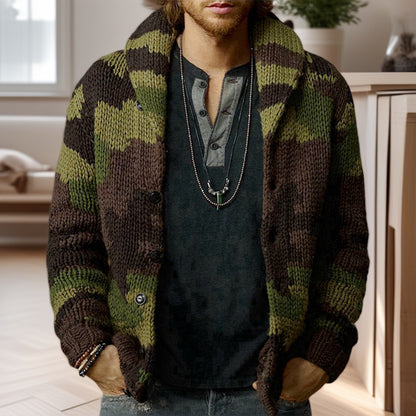 Herrkofta i unik kamouflagedesign med hög krage Skorter