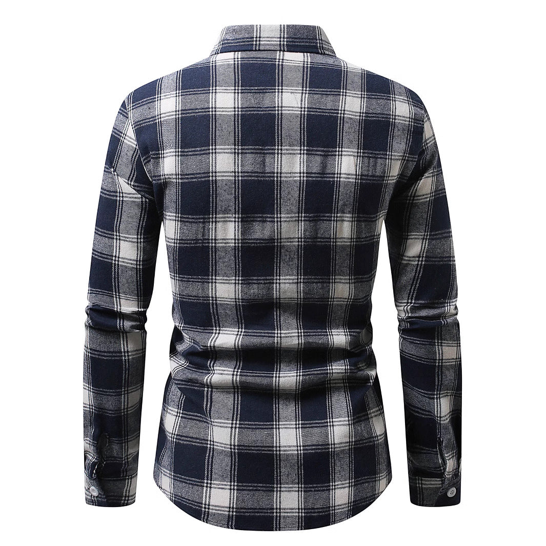 Men's flannel shirt with classic check pattern Skorter