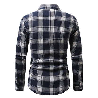 Men's flannel shirt with classic check pattern Skorter