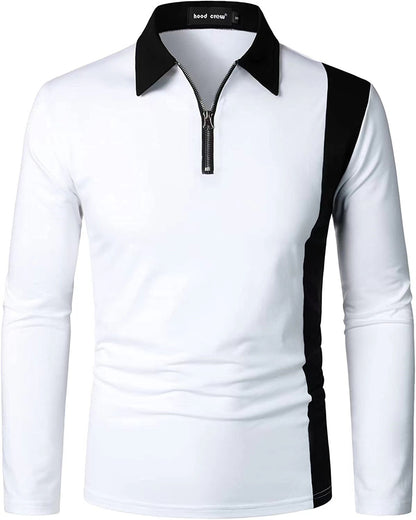 Men's sporty long-sleeve shirt with modern zipper and stylish color contrast Skorter
