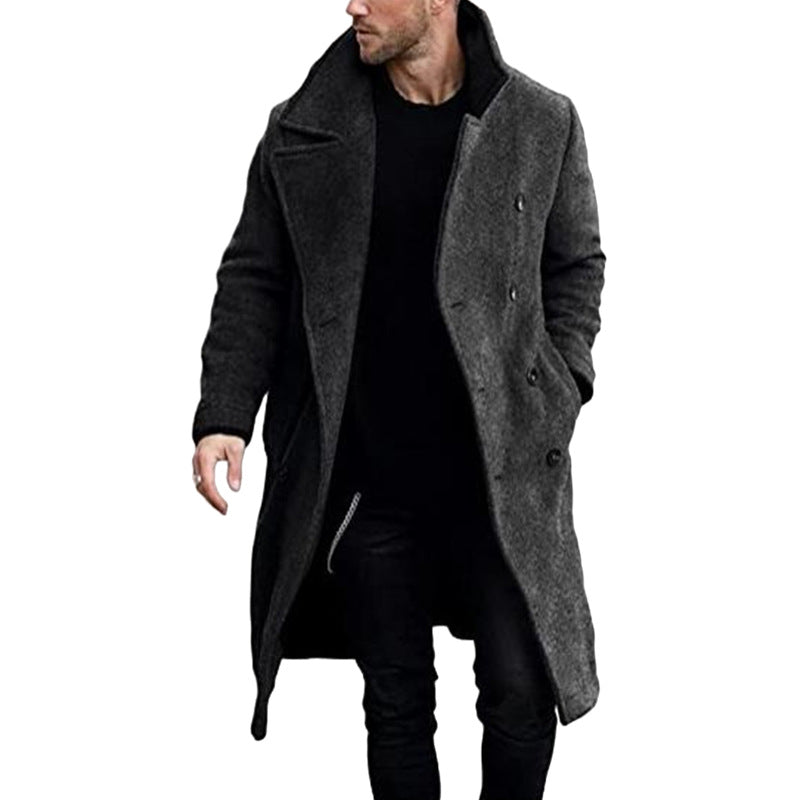 Men's trendy wool coat with textured surface and practical pockets Skorter