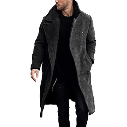Men's trendy wool coat with textured surface and practical pockets Skorter