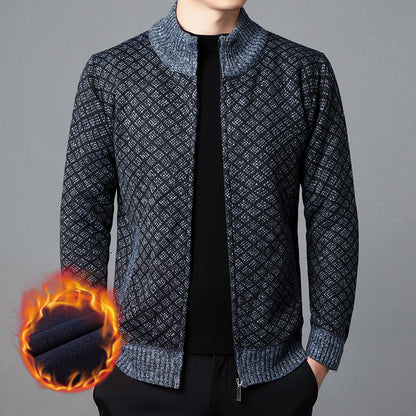 Herrkofta med hög krage och innovativt mönster Skorter