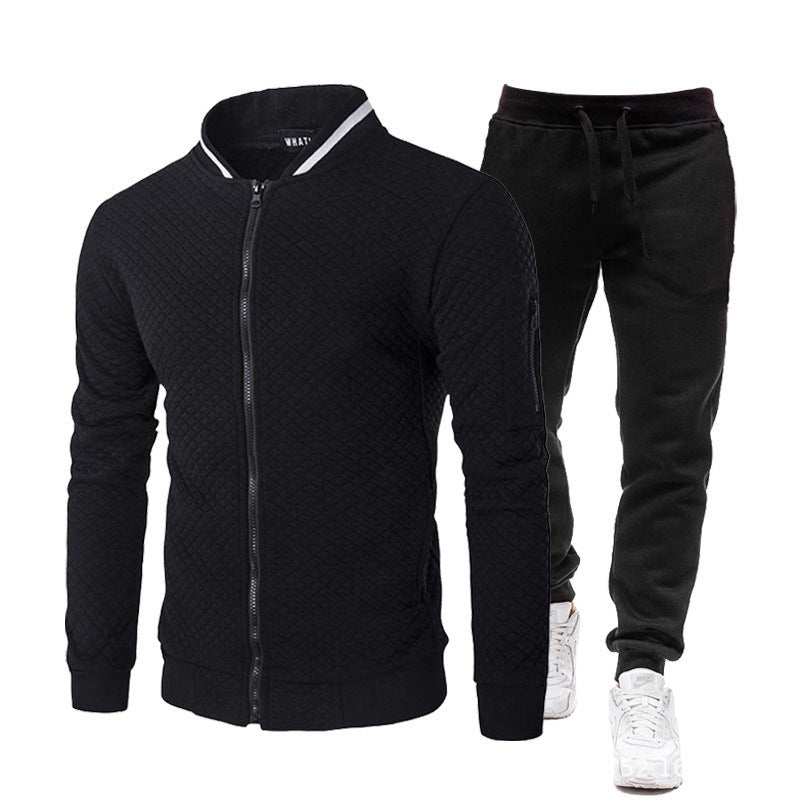Men's sporty tracksuit set with practical zipper and elastic cuffs Skorter