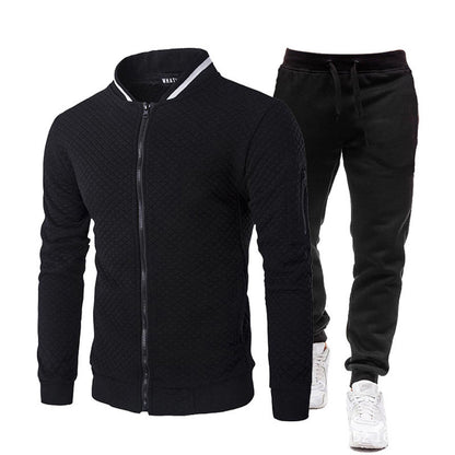 Men's sporty tracksuit set with practical zipper and elastic cuffs Skorter