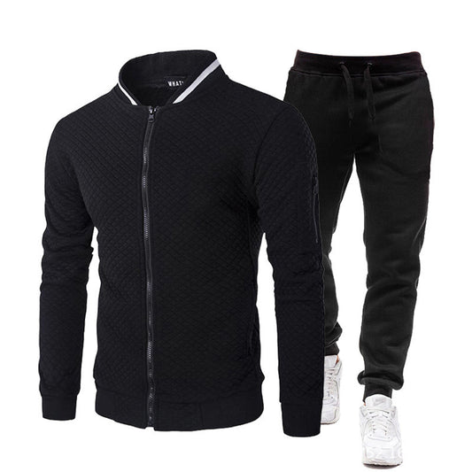 Men's sporty tracksuit set with practical zipper and elastic cuffs Skorter