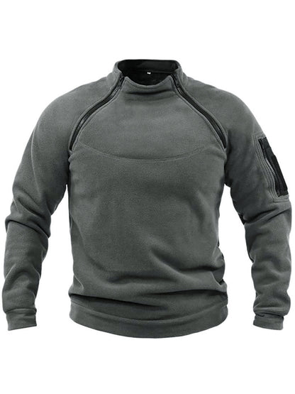 Men's thermal fleece pullover with high collar and practical pockets Skorter