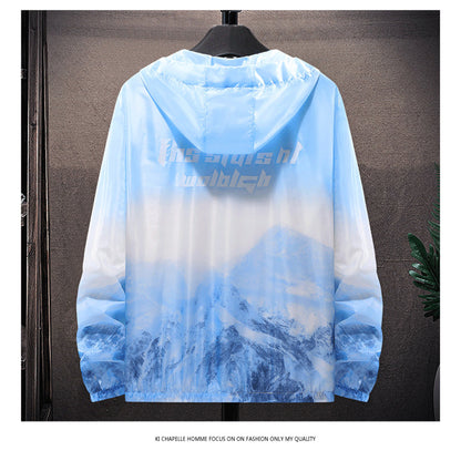 Men's wind and water-resistant lightweight jacket with adjustable hood and reflective details Skorter