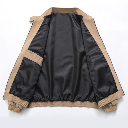 Men's stylish faux leather jacket in a modern design with elastic cuffs Skorter