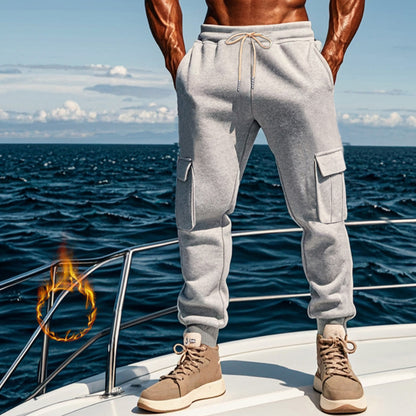 Men's Sporty Cargo Jogging Pants with Elastic Waistband and Practical Pockets Skorter