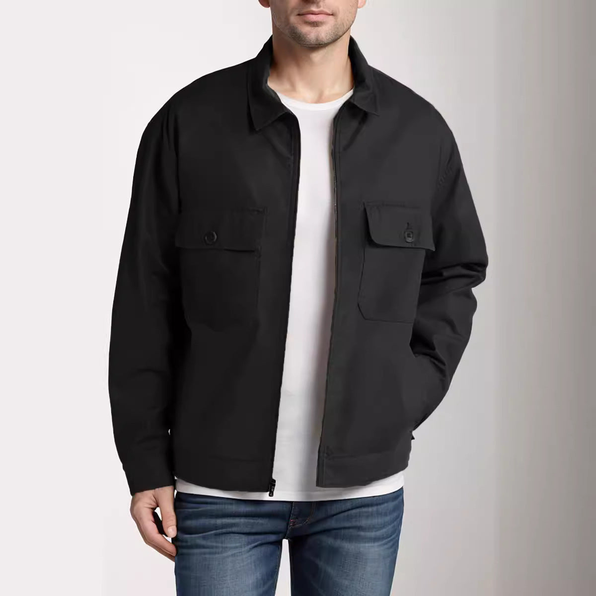Men's utility jacket in modern design with practical pockets Skorter