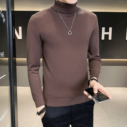Men's sweater with high collar made of soft knitted fabric Skorter