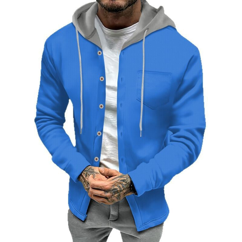 Men's stylish sweatshirt jacket with integrated hood and functional details Skorter