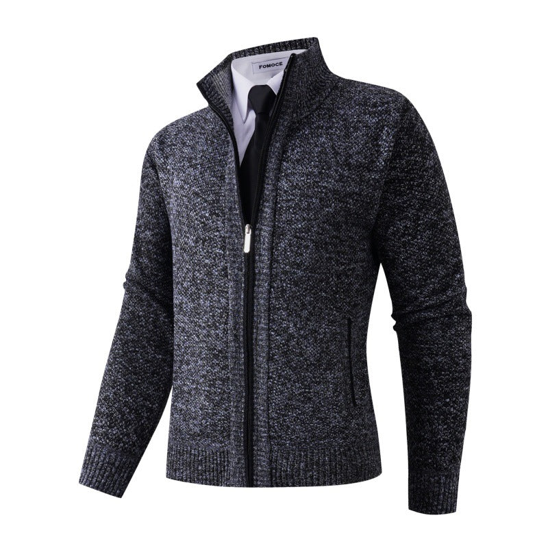 Men's stylish cardigan with high collar and practical pockets Skorter