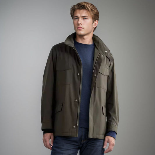 Men's versatile utility jacket with high collar and practical pockets Skorter