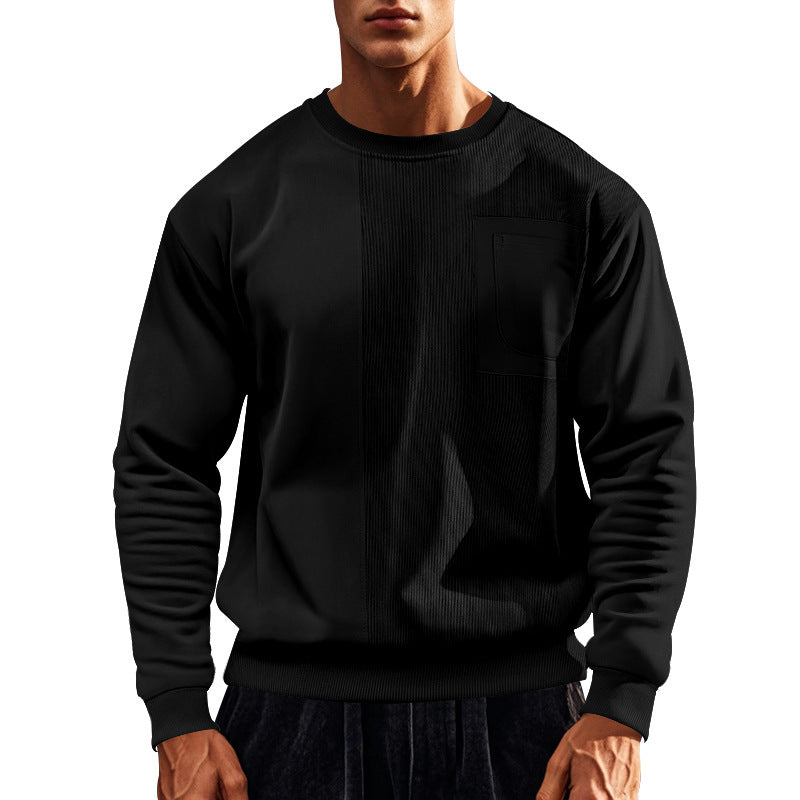 Men's sporty sweatshirt with textured design and practical pocket Skorter