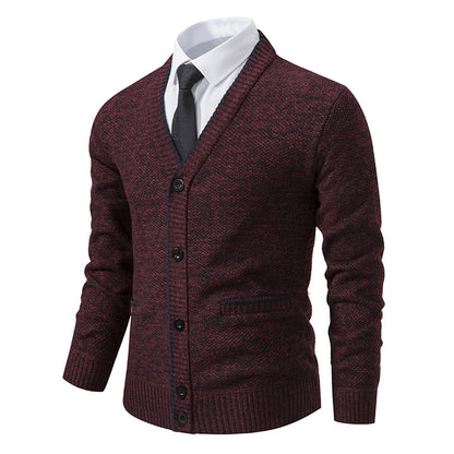 Men's cardigan with V-neck and elegant details Skorter