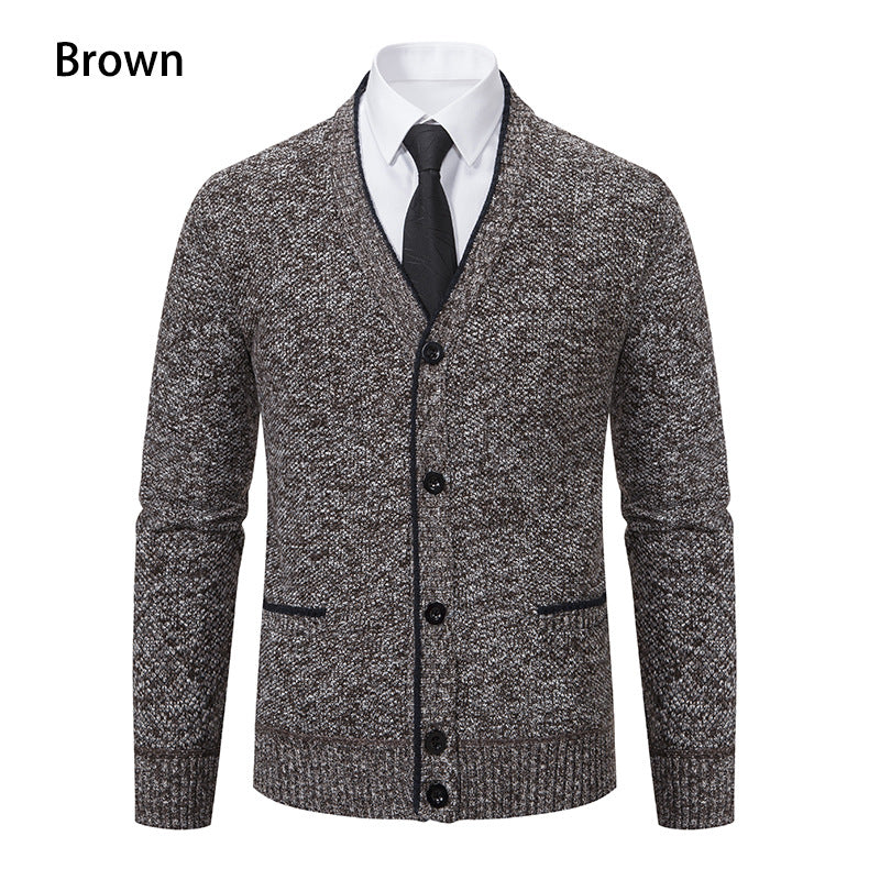 Men's cardigan with V-neck and elegant details Skorter