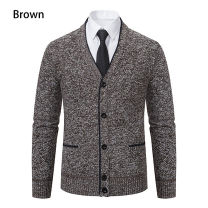 Men's cardigan with V-neck and elegant details Skorter