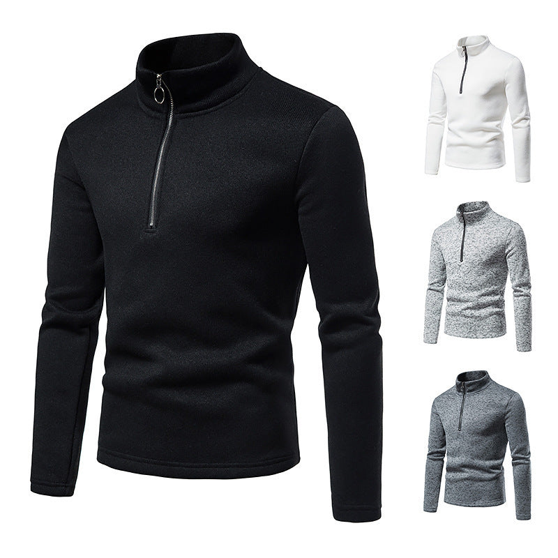 Men's sporty sweater with modern stand-up collar and practical zipper details Skorter