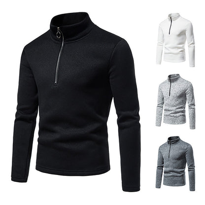 Men's sporty sweater with modern stand-up collar and practical zipper details Skorter