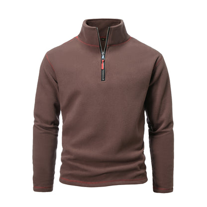 Men's fleece pullover with high collar and half zip Skorter