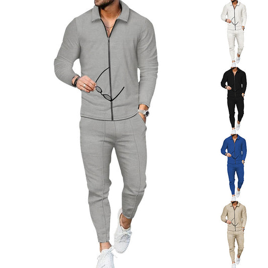Men's tracksuit with modern zipper and elastic waistband Skorter
