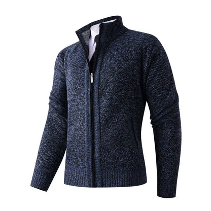 Men's stylish cardigan with high collar and practical pockets Skorter