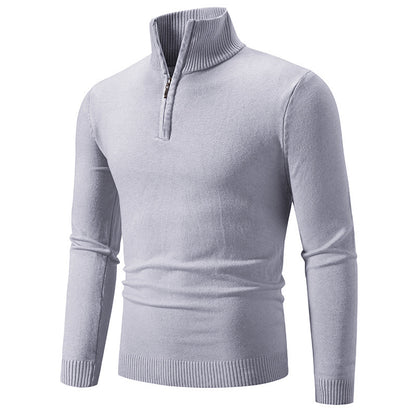 Men's elegant pullover with high collar and fine ribbed design Skorter
