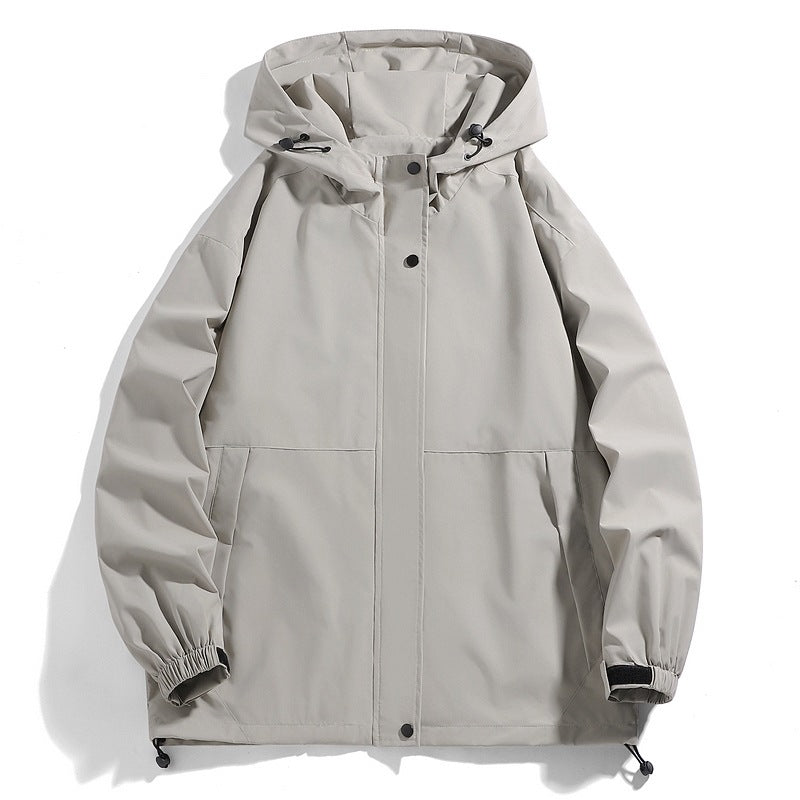 Vattenavvisande övergångsjacka för män med justerbar huva och praktiska fickor Skorter