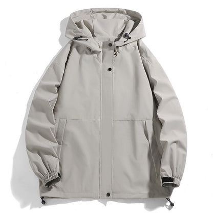 Vattenavvisande övergångsjacka för män med justerbar huva och praktiska fickor Skorter