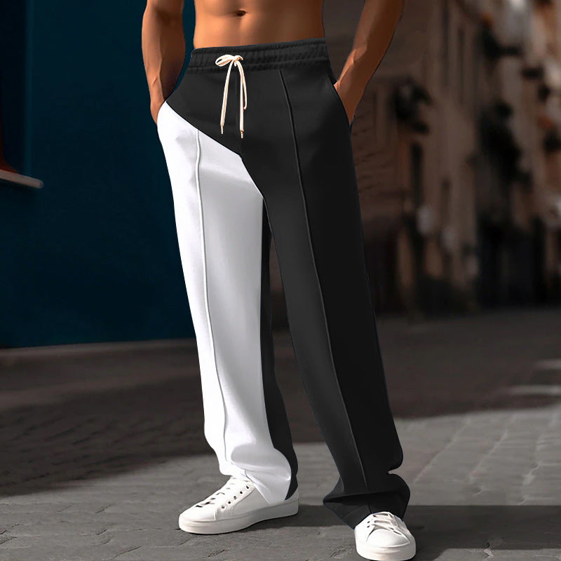 Men's sporty training pants with two contrasting color stripes Skorter