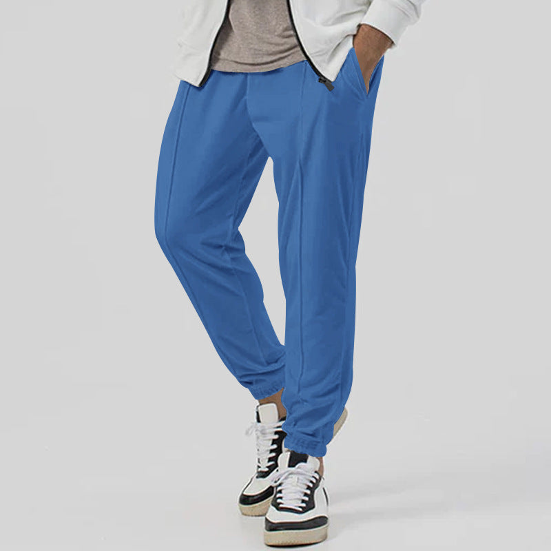 Men's Sporty Jogging Pants with Elastic Waistband and Practical Pockets Skorter