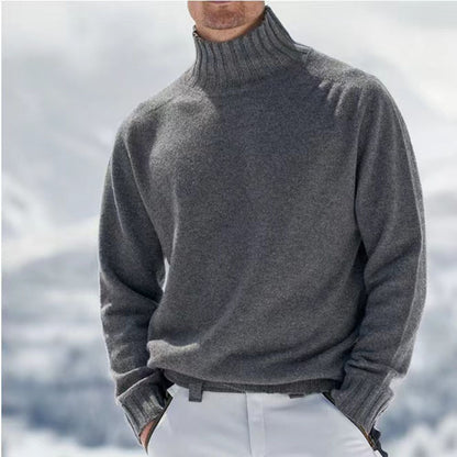 Men's turtleneck sweater made of high-quality wool with textured details Skorter