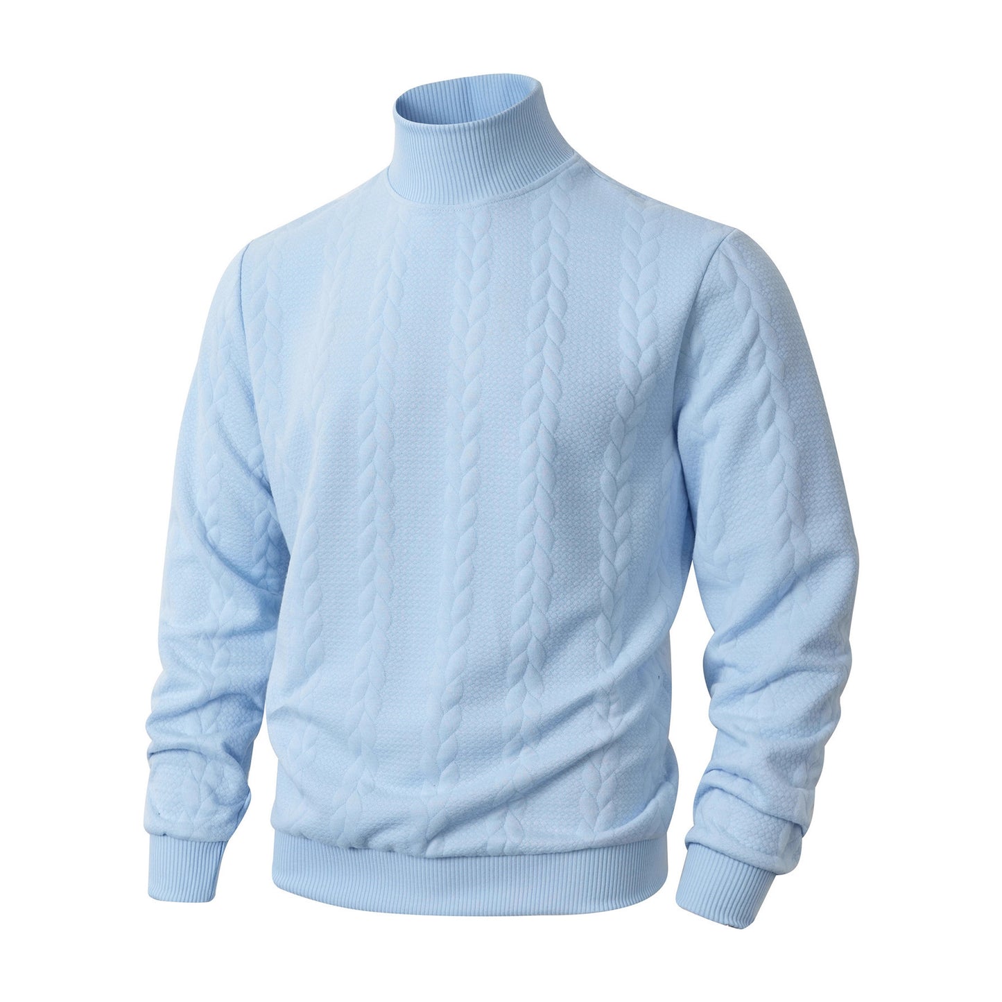 Men's stylish knitted sweater with stand-up collar and textured design Skorter