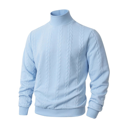 Men's stylish knitted sweater with stand-up collar and textured design Skorter