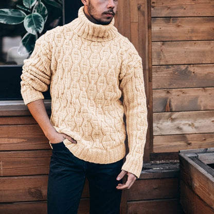 Men's chunky knit turtleneck sweater Skorter