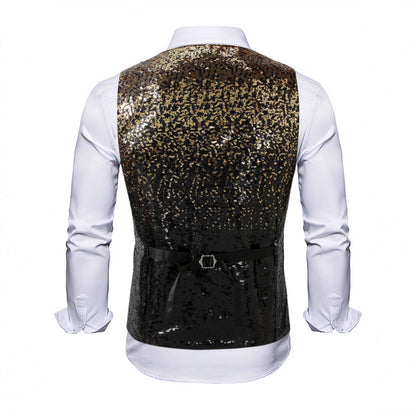 Men's Shimmering Sequin Vest Skorter