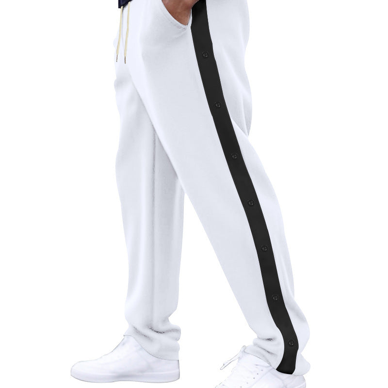Men's sporty training pants with button design and elastic waistband Skorter