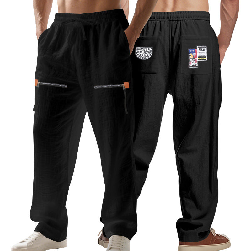 Men's urban-style leisure pants with pockets and elastic waistband Skorter