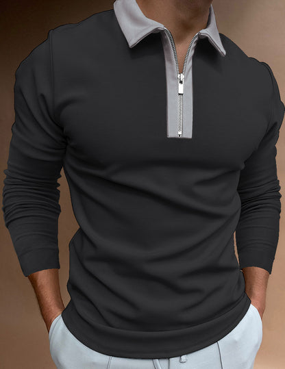 Men's sweatshirt with modern stand-up collar and functional zipper Skorter