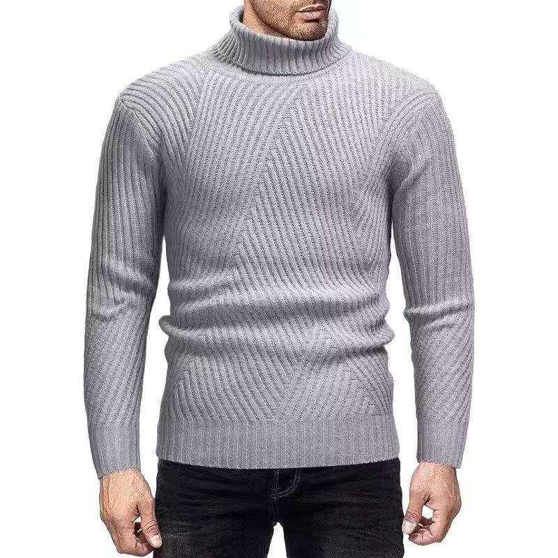 Men's turtleneck sweater with ribbed texture Skorter