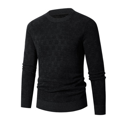 Men's stylish knitted sweater with unique textured design Skorter